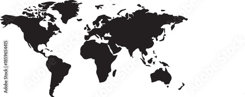 Horse silhouette vector illustration with map and globe elements