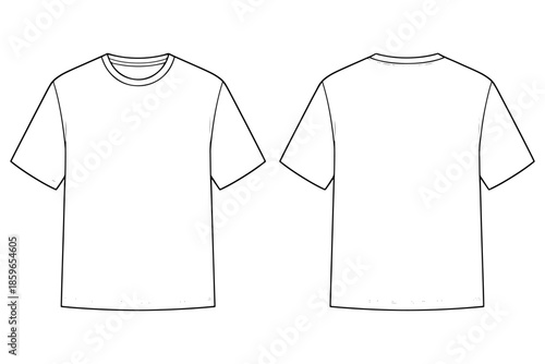 t shirt design,
Basic T-Shirt Flat Technical Fashion Illustration Vector, Unisex Regular Fit CAD Mockup Front & Back