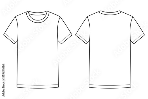 t shirt design,
Short Sleeve Basic T-Shirt Technical Fashion Flat Sketch Vector, Men’s & Boys Apparel Mockup