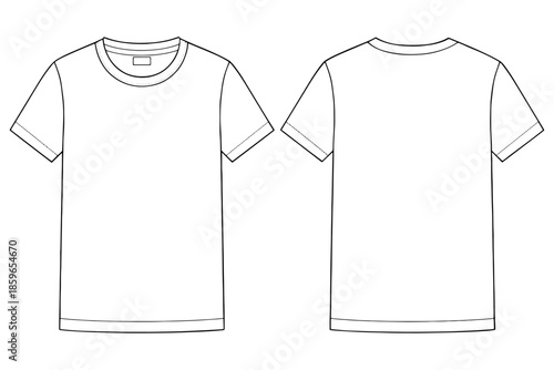 t shirt design,
Unisex Black T-Shirt Technical Sketch Design Template Vector