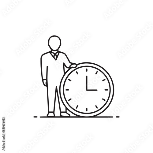 Businessman with a Clock Icon
