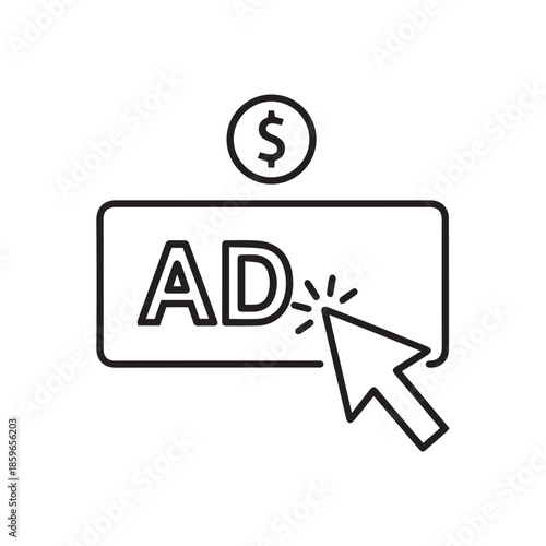 Clickable Ad with Dollar Coin Icon