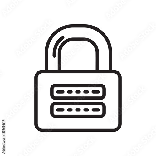 Icon of a Combination Lock with Password Fields