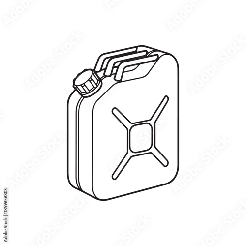 Line Art Illustration of a Jerrycan
