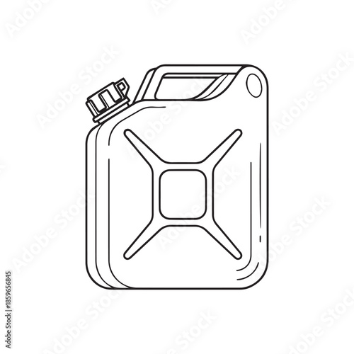 Line Art Illustration of a Jerrycan