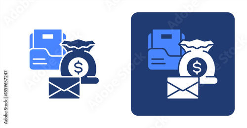 Portfolio Glyph Color  Two-tone color and contrasting background icon illustration