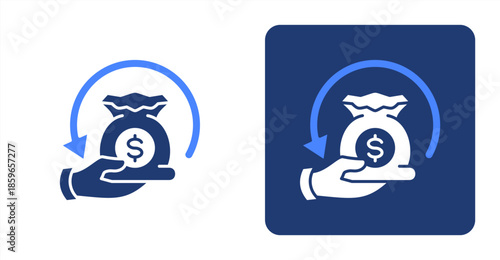Roi Glyph Color  Two-tone color and contrasting background icon illustration