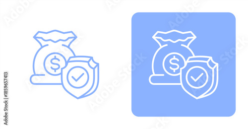Security Line  Two-tone color and contrasting background icon illustration