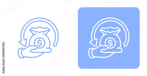 Roi Line  Two-tone color and contrasting background icon illustration