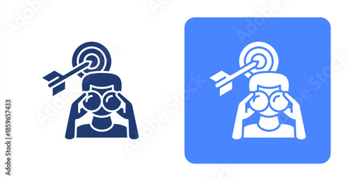 Vision Glyph  Two-tone color and contrasting background icon illustration