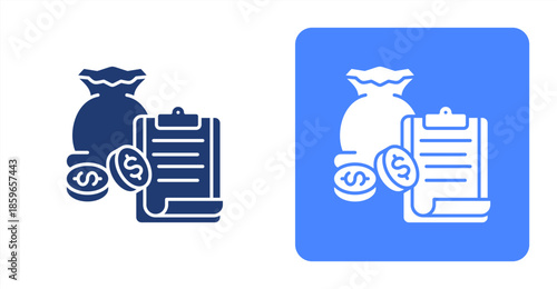 Planning Glyph  Two-tone color and contrasting background icon illustration