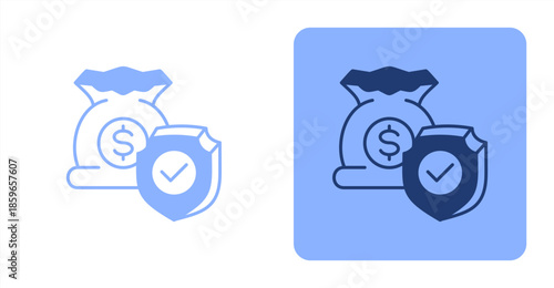Security Mixed  Two-tone color and contrasting background icon illustration