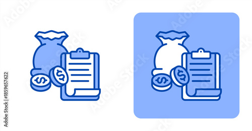 Planning Line Color  Two-tone color and contrasting background icon illustration