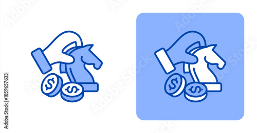 Strategy Line Color  Two-tone color and contrasting background icon illustration