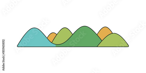 a series of overlapping hills creating a sense of for web and graphic design