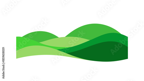abstract green hills landscape minimalist flat de for web and graphic design