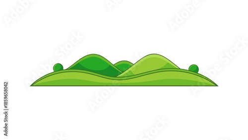 abstract green hills landscape minimalist flat de for web and graphic design