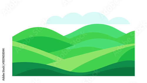 abstract green hills landscape minimalist flat de for web and graphic design