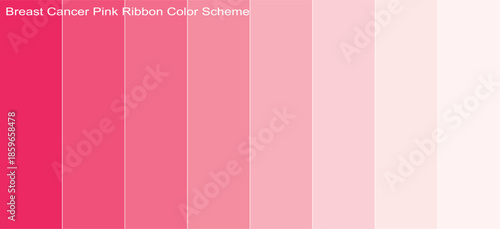 A gradient color scheme showcasing various shades of pink representing breast cancer awareness and support
