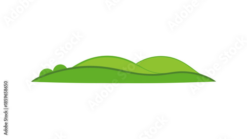 flat vector illustration of rolling green hills m for web and graphic design