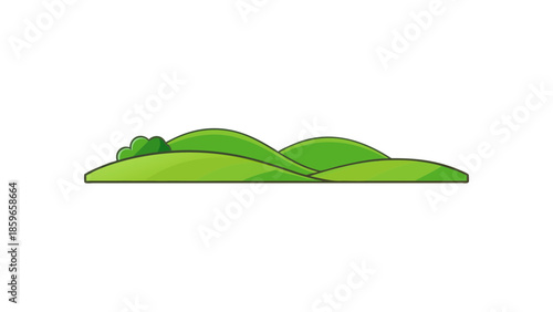flat vector illustration of rolling green hills m for web and graphic design