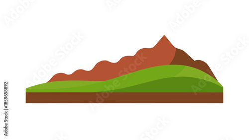 hills featuring a slight overhang or cliff like for web and graphic design