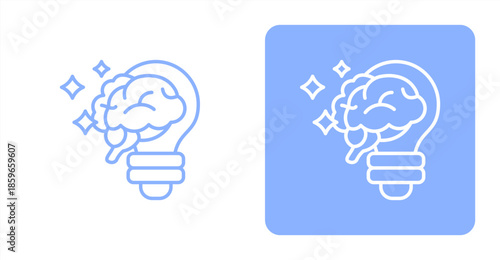 Creativity LineTwo-tone color and contrasting background icon illustration