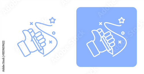 Writing LineTwo-tone color and contrasting background icon illustration