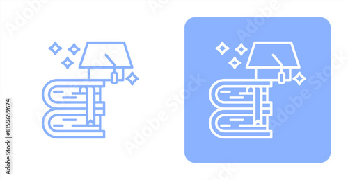 Education LineTwo-tone color and contrasting background icon illustration