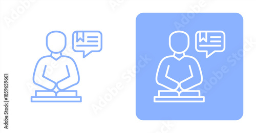 Learning LineTwo-tone color and contrasting background icon illustration