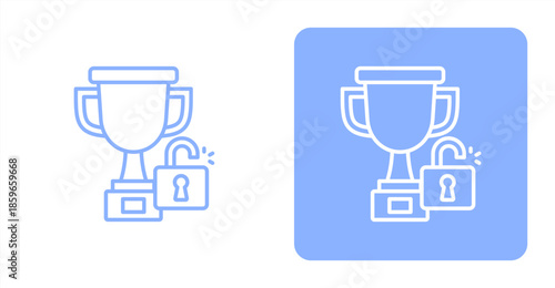 Achievement LineTwo-tone color and contrasting background icon illustration