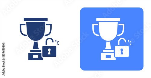 Achievement GlyphTwo-tone color and contrasting background icon illustration