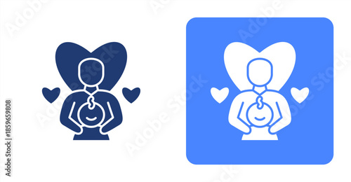 Parental GlyphTwo-tone color and contrasting background icon illustration