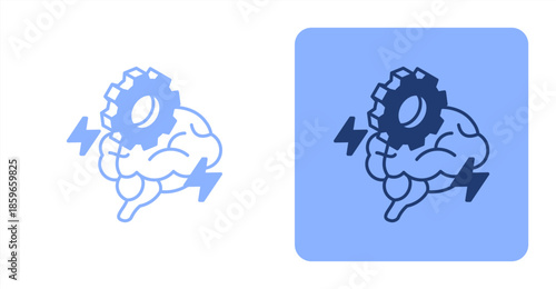 Logical Thinking MixedTwo-tone color and contrasting background icon illustration