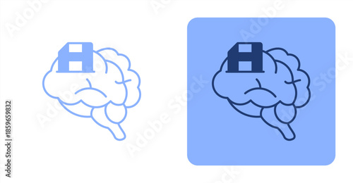 Memory MixedTwo-tone color and contrasting background icon illustration
