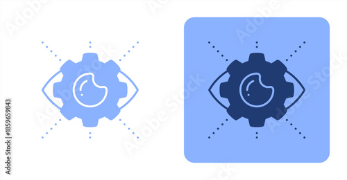 Perception MixedTwo-tone color and contrasting background icon illustration