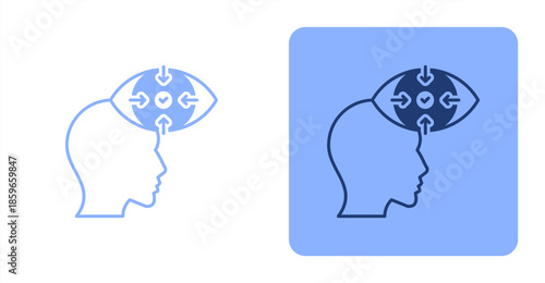 Concentration MixedTwo-tone color and contrasting background icon illustration