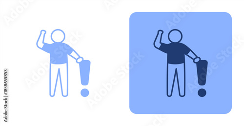 Attention MixedTwo-tone color and contrasting background icon illustration