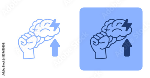 Brainstorming MixedTwo-tone color and contrasting background icon illustration