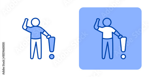 Attention Line ColorTwo-tone color and contrasting background icon illustration