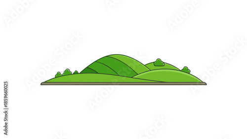 minimal green hills illustration flat vector styl for web and graphic design