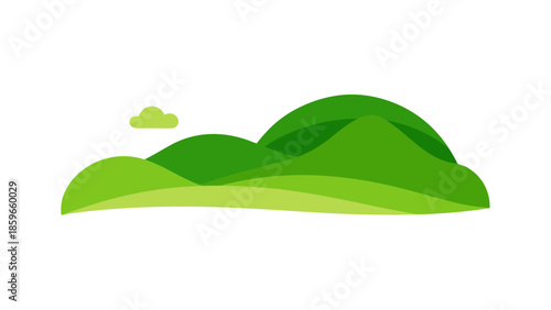 minimal green hills illustration flat vector styl for web and graphic design