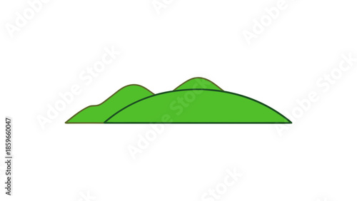 minimal green hills illustration flat vector styl for web and graphic design