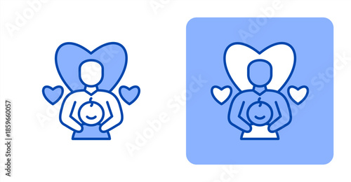 Parental Line ColorTwo-tone color and contrasting background icon illustration