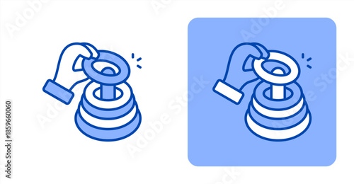 Abilities Line ColorTwo-tone color and contrasting background icon illustration