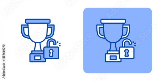Achievement Line ColorTwo-tone color and contrasting background icon illustration