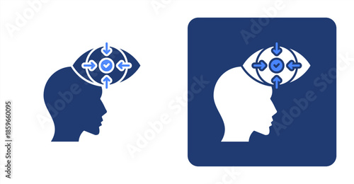 Concentration Glyph ColorTwo-tone color and contrasting background icon illustration