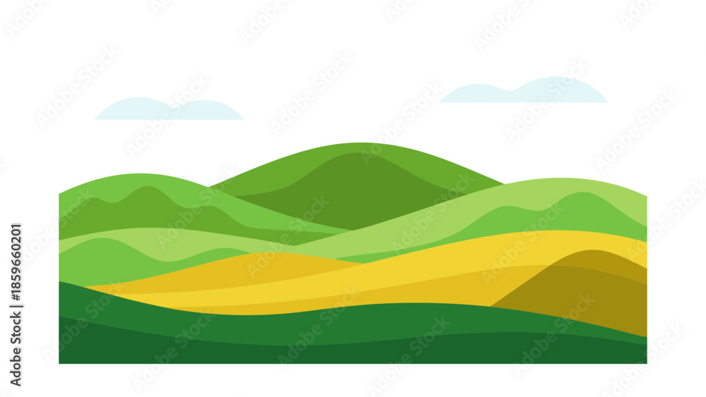 Fototapeta premium minimal rolling hills background flat vector whi for web and graphic design