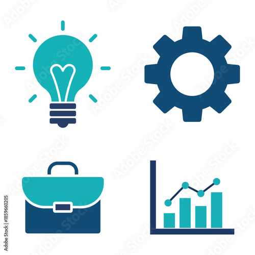 Business and Finance Icon Set Vector Design Template
