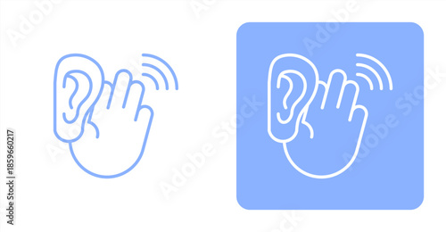 Hearing LineTwo-tone color and contrasting background icon illustration
